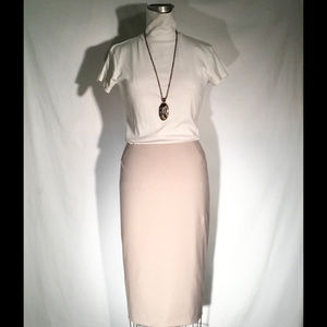 LaFayette 148 stone color virgin wool skirt